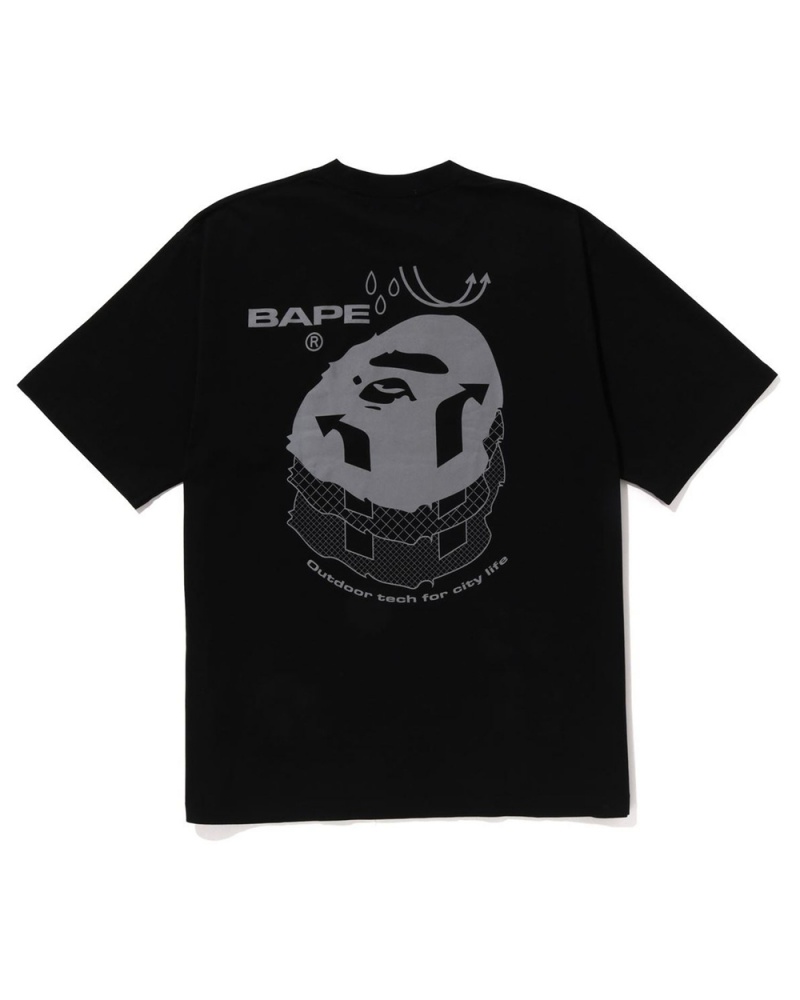 T Shirts Bape Reflective Print Noir Homme | QDR-08622864